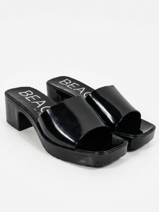 Beach By Matisse Shoes - NIB Beach By Matisse Wade Platform Slide Sandals Block Heel Square Toe Black 7